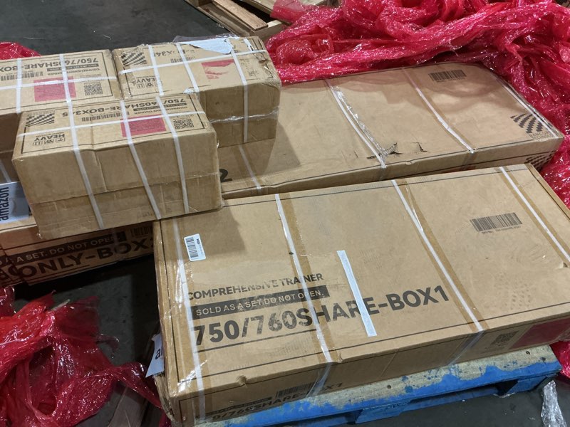 Condition photo showing New/Like New for ( 5 boxes ) Home Gym, Workout Equipment with Leg Press, Exercise Equipment for Home with Pulley System, Home Gym Equipment for Full Body Strength Training, Preacher Curl and Leg | Multiple Styles 122.5LBS Weight Home Gym, With Leg Press