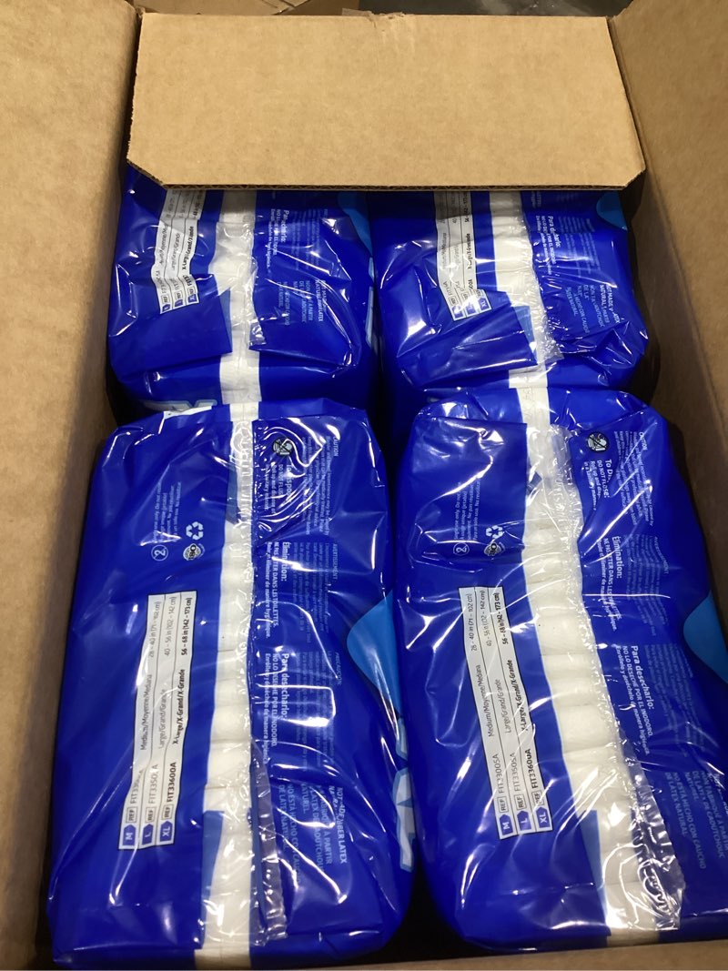 Condition photo showing As Is for fitright super adult incontinence underwear, maximum absorbency, x-large, 56-68, 4 packs of 20 (80 total) x-large (80 count)