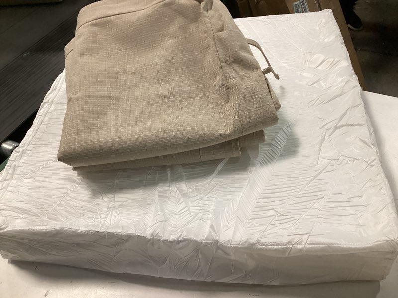 Condition photo showing As Is for Favoyard Patio Chair Cushions 24 x 24 x 4 Inch Waterproof Outdoor Seat Cushions for Patio Furniture 3-Year Color Fastness Garden Sofa Couch Chair Pads with Handle & Adjustable Straps Set of 2, Beige Beige 24 x 24 x 4 In