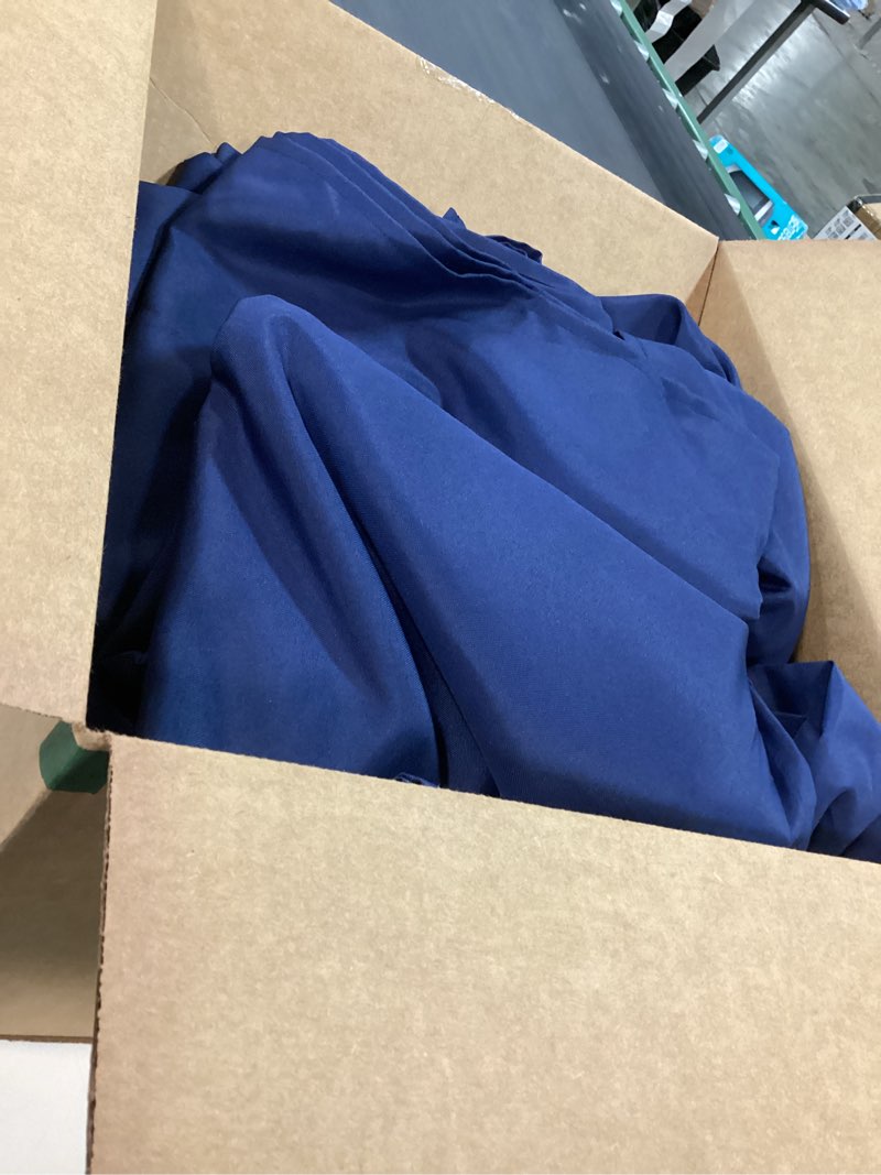 Condition photo showing As Is for BRILLMAX 6 Pack Navy Blue Tablecloths for 6 Foot Rectangle Tables 90 x 132 Inch - 6ft Rectangular Bulk Linen Polyester Fabric Washable Cloth Cover for Wedding Reception Banquet Birthday Party Navy Blue 90x132 In, 6 Pack