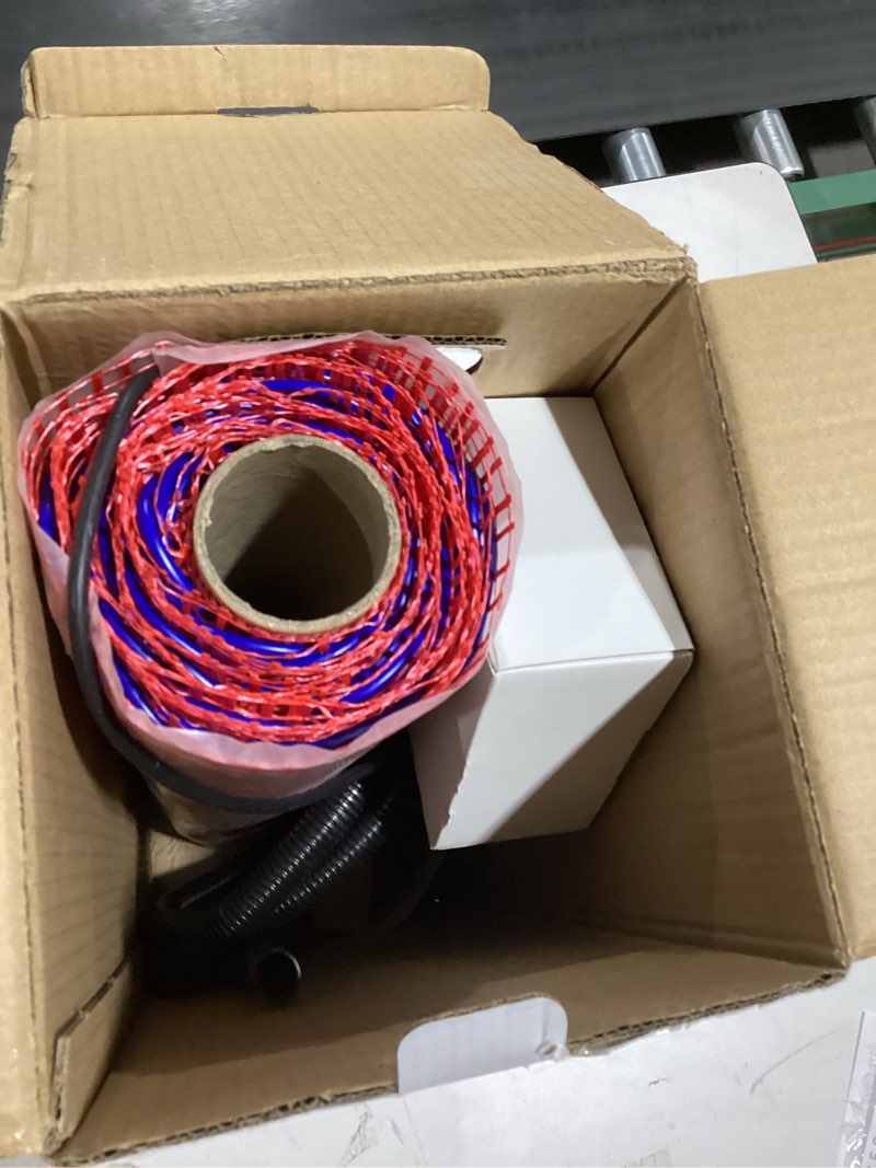 Condition photo showing Good Condition for BLARALA Electric Radiant Floor Heating System, 40 Sq.ft Electric Heated Floor Mats for Bathroom, Includes Programmable Thermostat, Heat Mat, Installation Monitor, and Temperature Sensors ?red 40 sq.ft