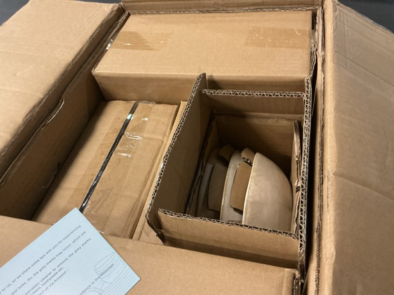 Condition photo showing Good Condition for AmorArc Ceramic Dinnerware Sets,Handmade Reactive Glaze Stoneware Plates and Bowls Sets,Highly Scratch Resistant | Dishwasher & Microwave Safe Dishes Set,Service for 6 (18pc) Cappuccino Service for 6