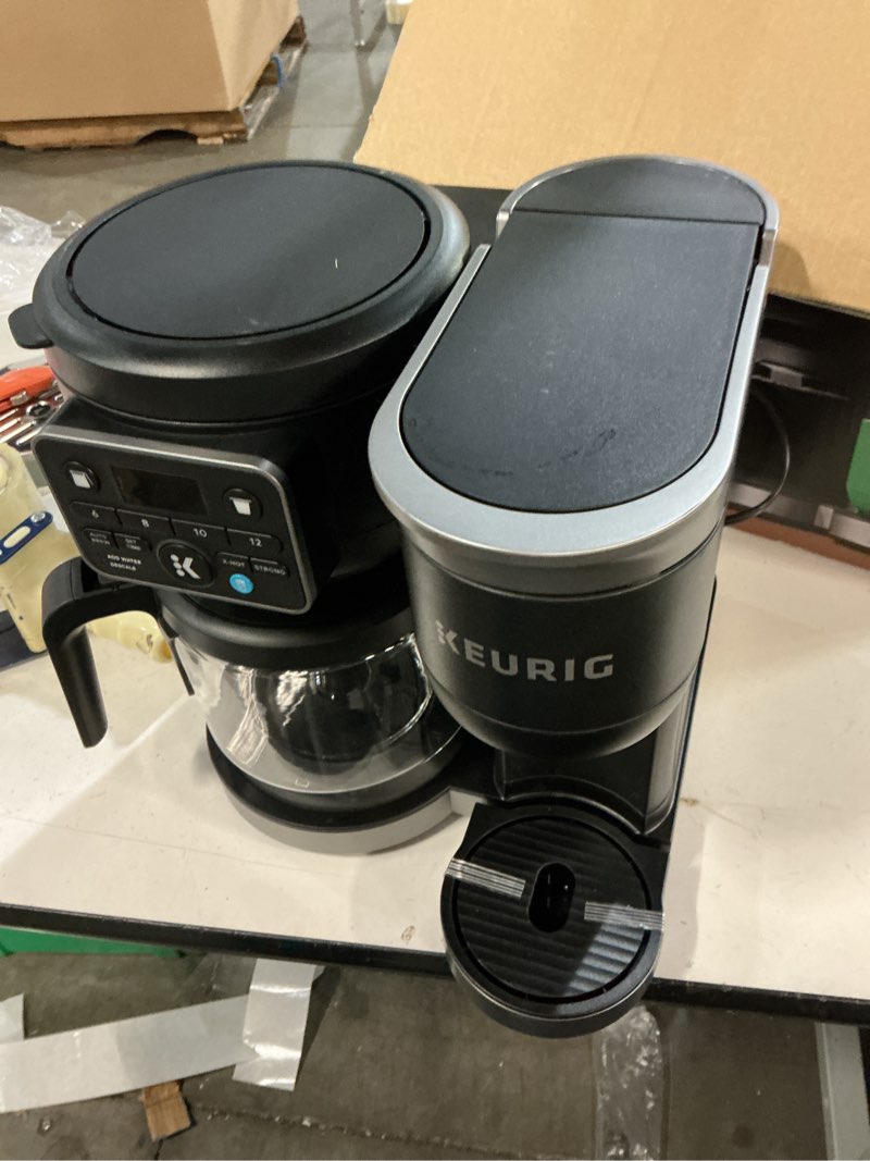 Condition photo showing As Is for keurig k-duo hot & iced single-serve & carafe coffee maker black: electric drip coffee pot, 72 oz capacity
