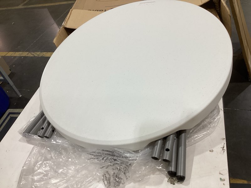 Condition photo showing Good Condition for byliable cocktail table 28in folding round high top indoor outdoor with removable legs, tall bistro foldable bar height table for parties, patio, backyard, dining, wedding, white- 2pcs white 28''×43''/2pc