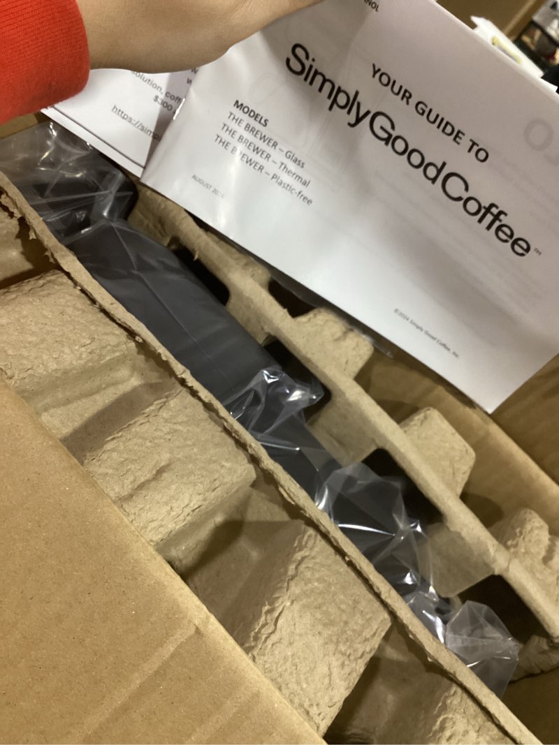 Condition photo showing Good Condition for SimplyGoodCoffee Coffee Maker / Coffee Machine. 8 Cup Automatic Drip Pour Over Coffee Brewer. Easy To Use, Gold Cup Standard. Black/Stainless Steel The Brewer Glass Stainless Steel/Black