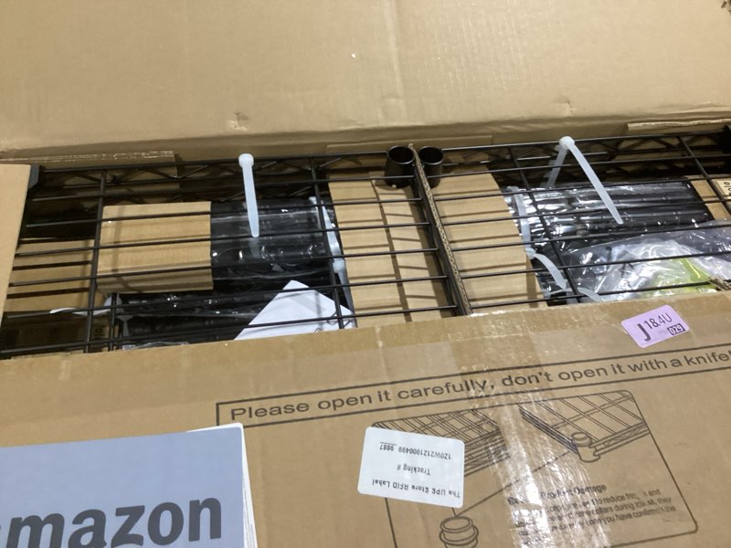 Condition photo showing Good Condition for Ulif E12 Pro Clothes Rack?Heavy Duty Freestanding Garment Rack with Shelves?Metal Clothing Closet Storage System for Hanging Clothes?71" W x 16" D x 76.5" H, Hold 960 lbs?Black Black E12 Pro