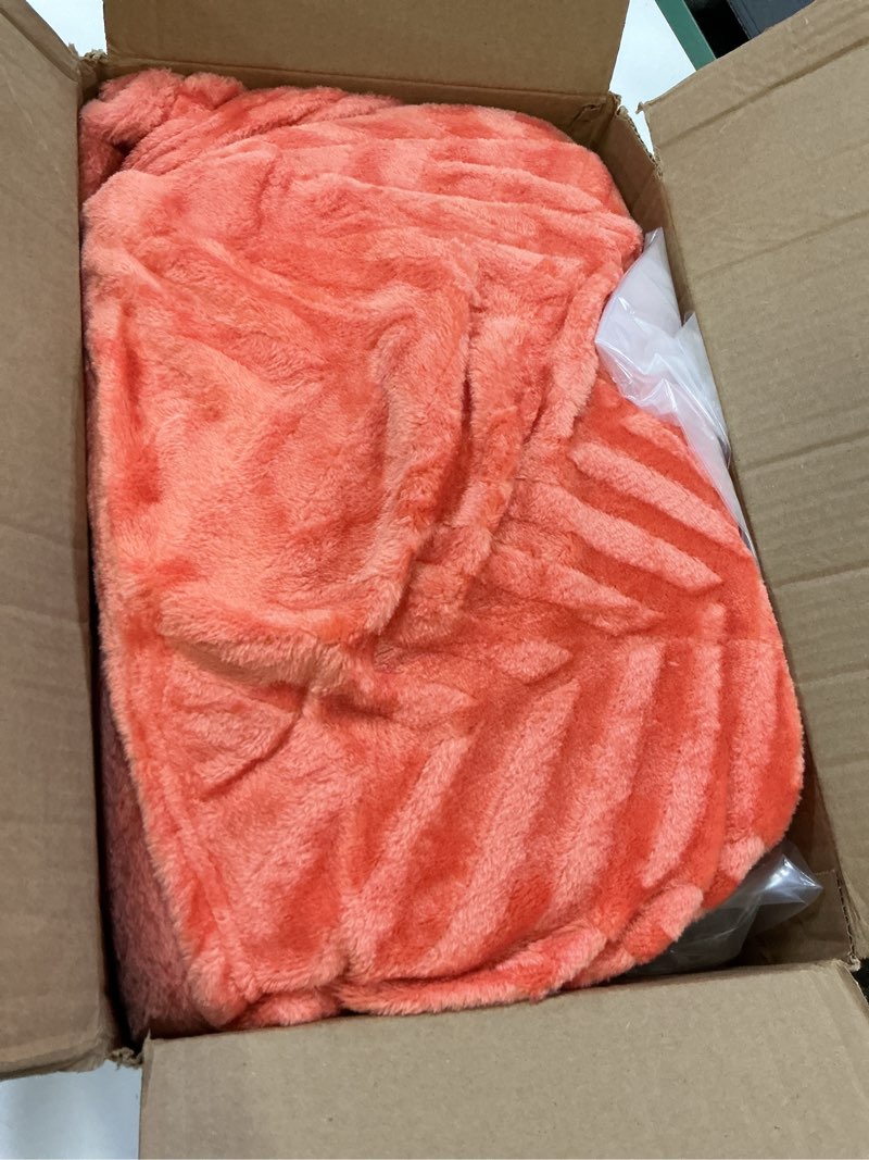 Condition photo showing Good Condition for whale flotilla flannel fleece king size bed blanket, lightweight breathable soft bedspread plush fluffy coverlet chevron design decorative blanket for all season, 90x104 inch, coral coral king(90x104 inch)