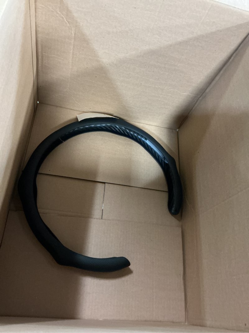 Condition photo showing Good Condition for Quick Install Sporty Black Perforated Nappa Leather Steering Wheel Cover for All 14½ to 15 inches Car Sedan Coupe SUV Pickup 14.5 to 15 Perforated Nappa Leather Black