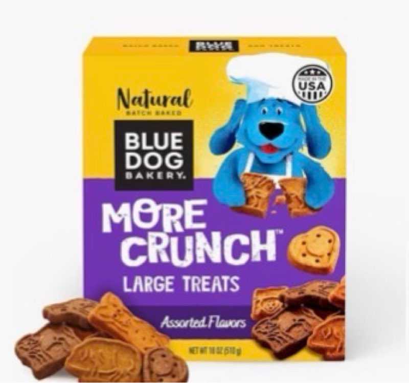 ( by 08-21-2026)blue dog bakery natural dog treats, mini crunch, assorted flavors, 16.2oz, 3 count