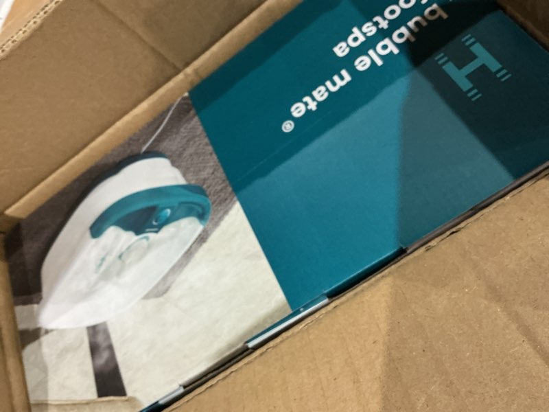 Condition photo showing As Is for Homedics Bubble Mate Foot Spa, Toe Touch Controlled Foot Bath with Invigorating Bubbles and Splash Proof, Raised Massage Nodes and Removable Pumice Stone