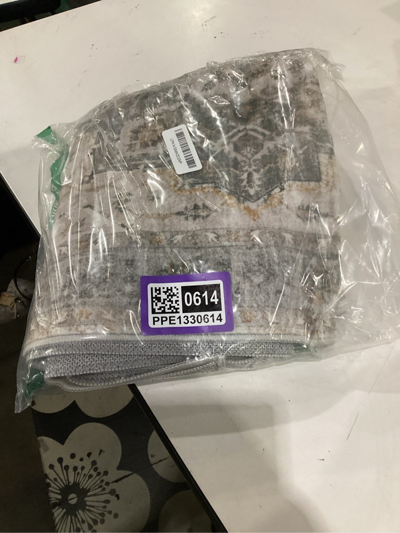 Condition photo showing Good Condition for madane washable runner rug - 2x6 rug runners for hallways 6 foot non slip vintage kitchen runner rug ultra-thin bathroom runner rugs carpet laundry room bedroom (2x6ft, light taupe brown) light taupe brown 2' x 6' (runner)