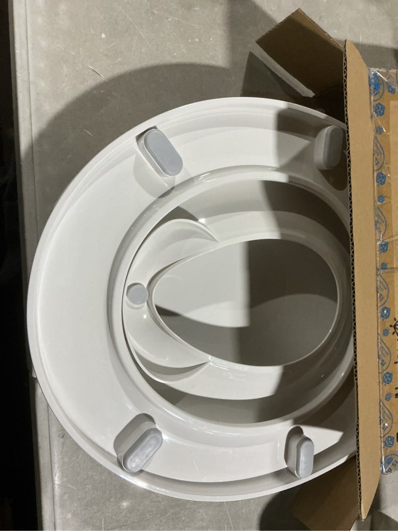 Condition photo showing As Is for quick flip toilet seat with built-in potty & splash guard for toddler training, slow close - jool baby (elongated)