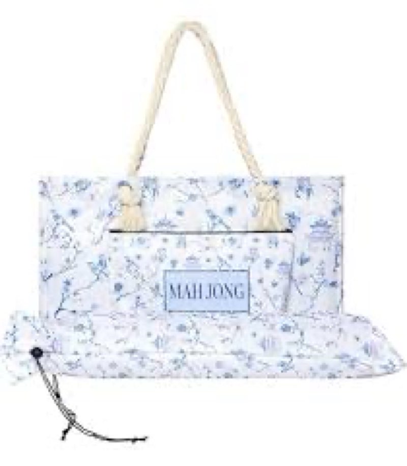 TIASUSAN Empty Mahjong Bag for American Mahjong Set, Mahjong Carrying Bag with Tiles Bag and Racks D