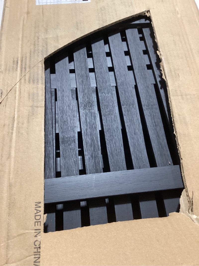 Condition photo showing Good Condition for HITNET Bamboo Floor Cabinet, Small Bathroom Cabinet Floor Standing, 4 Tier Narrow Side Storage Cabinet, Space Saving Kitchen Cupboard with Single Door, Black