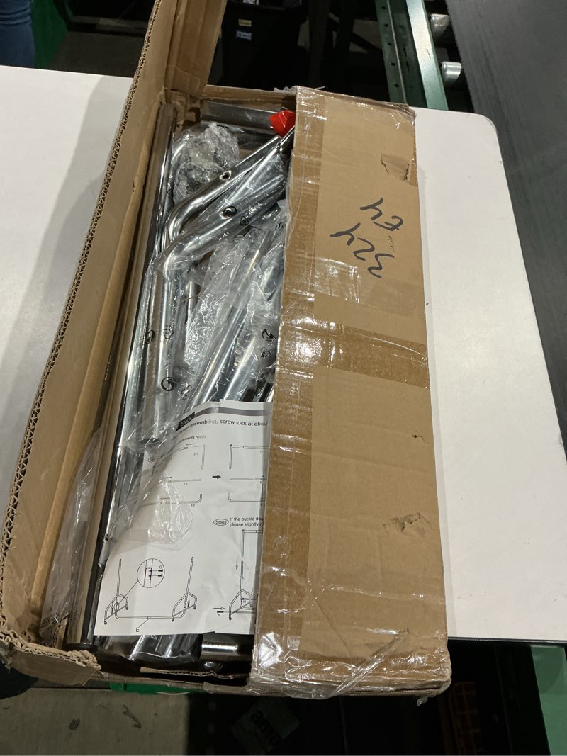 Condition photo showing Good Condition for eagmak heavy duty clothes rack load 420 lbs, rolling garment rack with lockable wheels, standing metal clothing rack with shelves, portable wardrobe sturdy coat rack for hanging clothes (silver) 43.3?×18.9?×63? silver