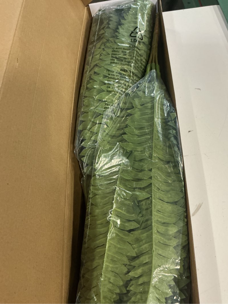 Condition photo showing New/Like New for 35" ferns artificial bush plants large, 2 artificial boston ferns with 39 fronds for outdoors home decor