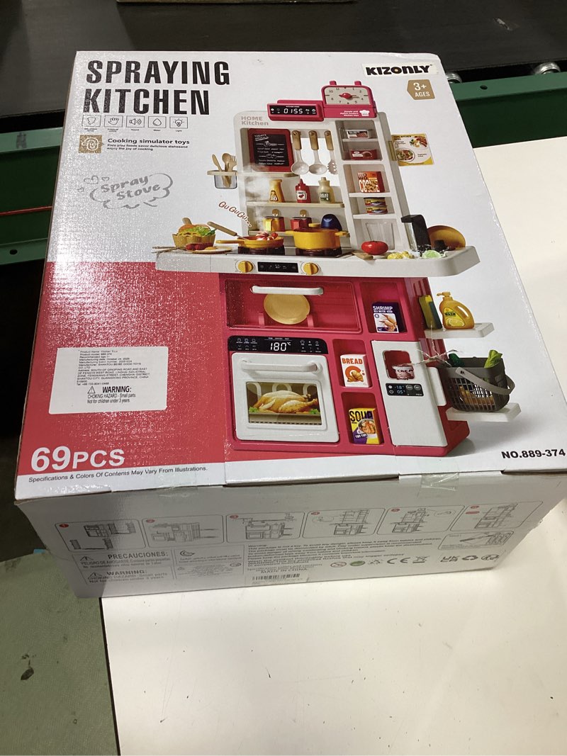 Condition photo showing New/Like New for kids kitchen set, 88pcs play kitchen set for toddlers 3-5, cooking stove,toys accessories with light and sound, pretend kitchen toys birthday gifts playset for girls 1 2 3 4 5 year old