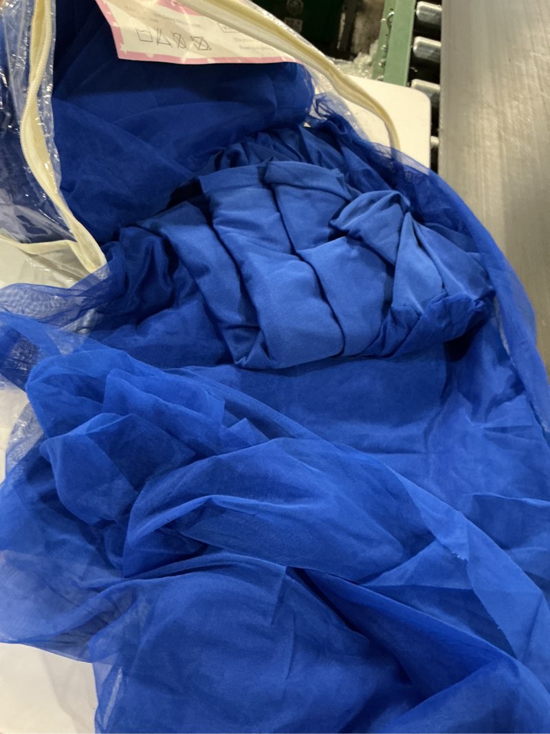 Condition photo showing Good Condition for 2 pack 6ft royal blue tulle tablecloths for rectangle tables 6 foot rectangular table cloth wrinkle free table cover with tutu skirt for baby shower wedding birthday party banquet buffet cake royal blue 72" x 30" (6ft - 2 pack)