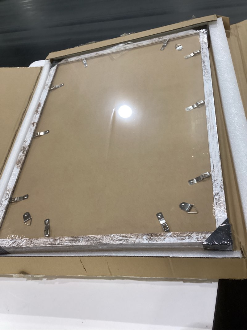 Condition photo showing Good Condition for hongkee 18x24 frame set of 2, distressed white wood style - display 18 x 24 poster without mat or 16x20 picture with mat, wall mounting horizontal and vertical distressed white 18x24 in