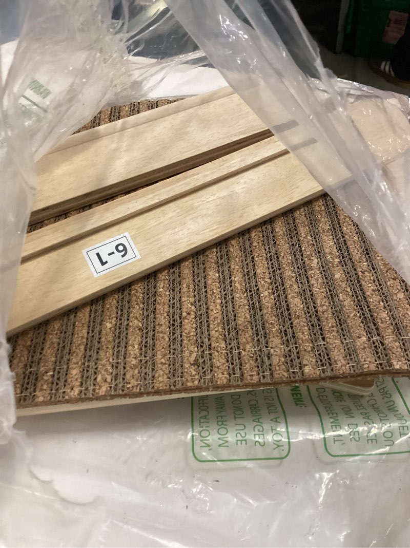 Condition photo showing As Is for natural cork cat scratching post-cat scratchers- scratch pads for indoor-cats scratching board-cat ramp-cat scratch cardboard with toy,replaceable use-eco-friendly sustainable-cat gifts 29*12 inch