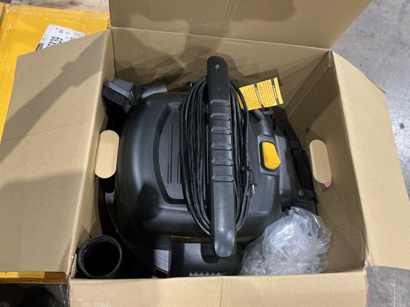 Condition photo showing As Is for dewalt stealthsonic quiet 12-gallon 5.5-hp corded wet/dry shop vacuum with accessories included