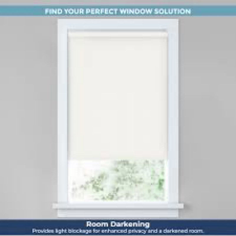 LEVOLOR Basics Cordless Fabric Roller Shade, Easy to Install Blackout Shades for Windows, Neutral Wh