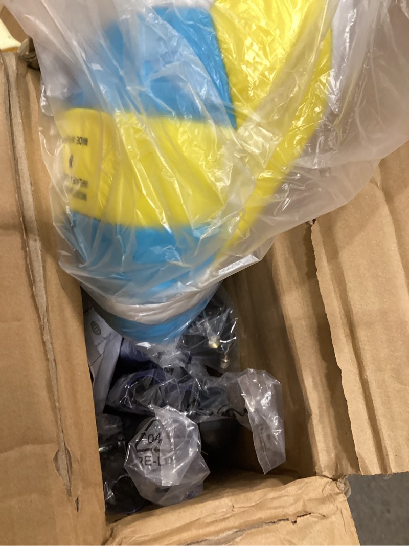 Condition photo showing Good Condition for outdoor portable adjustable volleyball net system with bag | complete practice kit| height adjustable|multiple size| for backyard, beach, and lawn play| portable|easy set up 20ft blue green