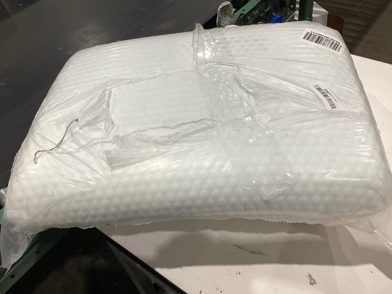 Condition photo showing Good Condition for dumos memory foam pillows for sleeping, 1 pack bed pillows for adults with washable cover and breathable mesh, gel cooling pillow for back and side sleeper support, white white 1 pack