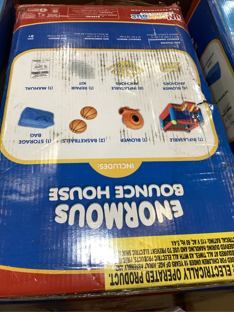 Condition photo showing New/Like New for Enormous Giant Bounce House for Kids, Indoor Outdoor Inflatable Huge Bouncy Castle with Double Basketball Hoops, Includes Air Blower with GFCI