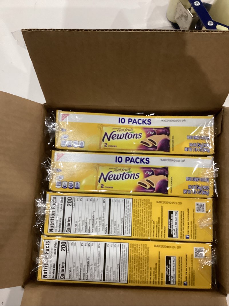 Condition photo showing As Is for Newtons Fig Bars, Soft Fruit Chewy Cookies, 40 Snack Packs (2 Cookies Per Pack, 4 Boxes) 40 count (Pack of 1)