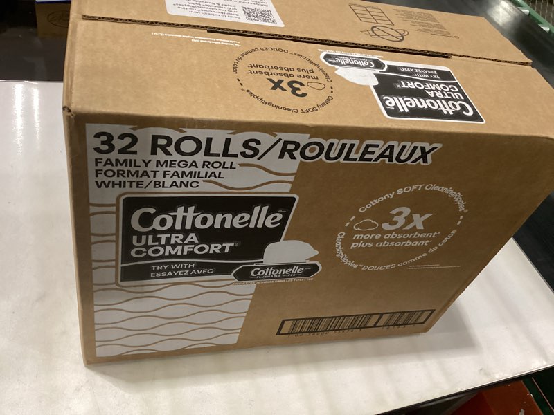 Condition photo showing New/Like New for Cottonelle Ultra Comfort Toilet Paper with Cushiony CleaningRipples Texture, 32 Family Mega Rolls = 144 Regular Rolls (8 Packs of 4) 296 sheet (Pack of 32)
