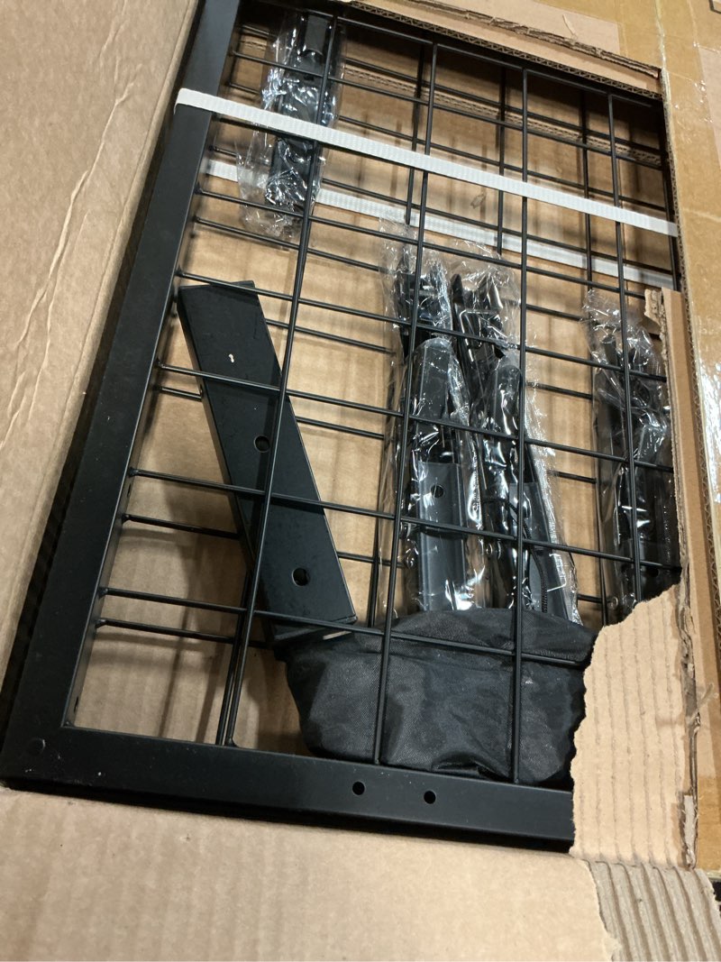 Condition photo showing Good Condition for 1-pack foldable grid wall panels, heavy duty double sided display rack with t-base floor stand - for retail stores, craft shows, vendor events, merch display - includes 10 free hooks