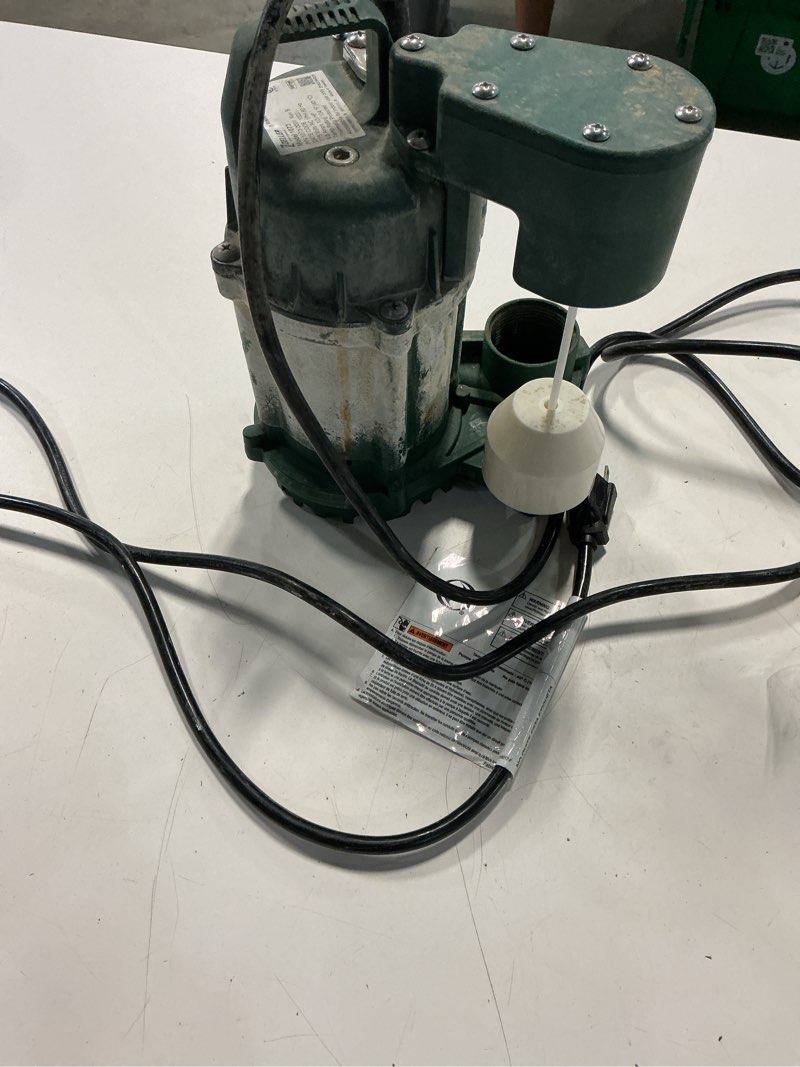 Condition photo showing As Is for zoeller 1/3-hp 115 -volt 42-gallon cast iron submersible sump pump