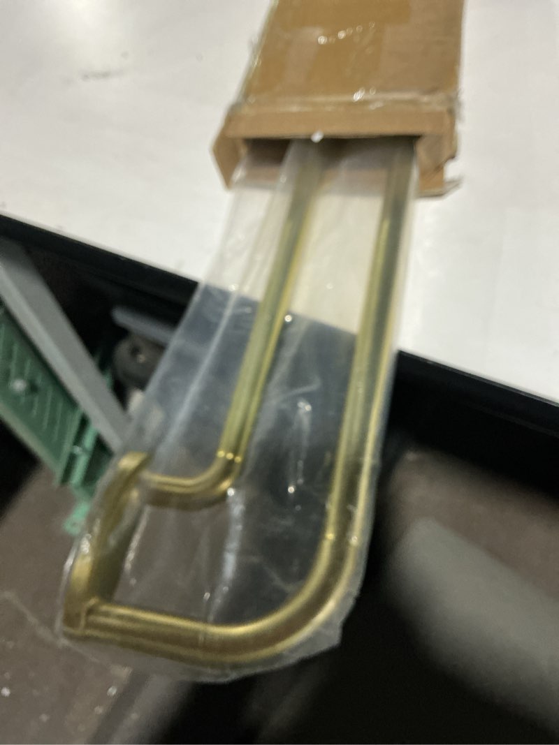 Condition photo showing Good Condition for Double Curtain Rods Brass,Room Darkening Drapery Rod 48-84 Inches,Adjustable 3/4 Inches Front and 5/8 Inches Back Quality Metal Rod for Window,Wrap Around Design 48-84" Brass