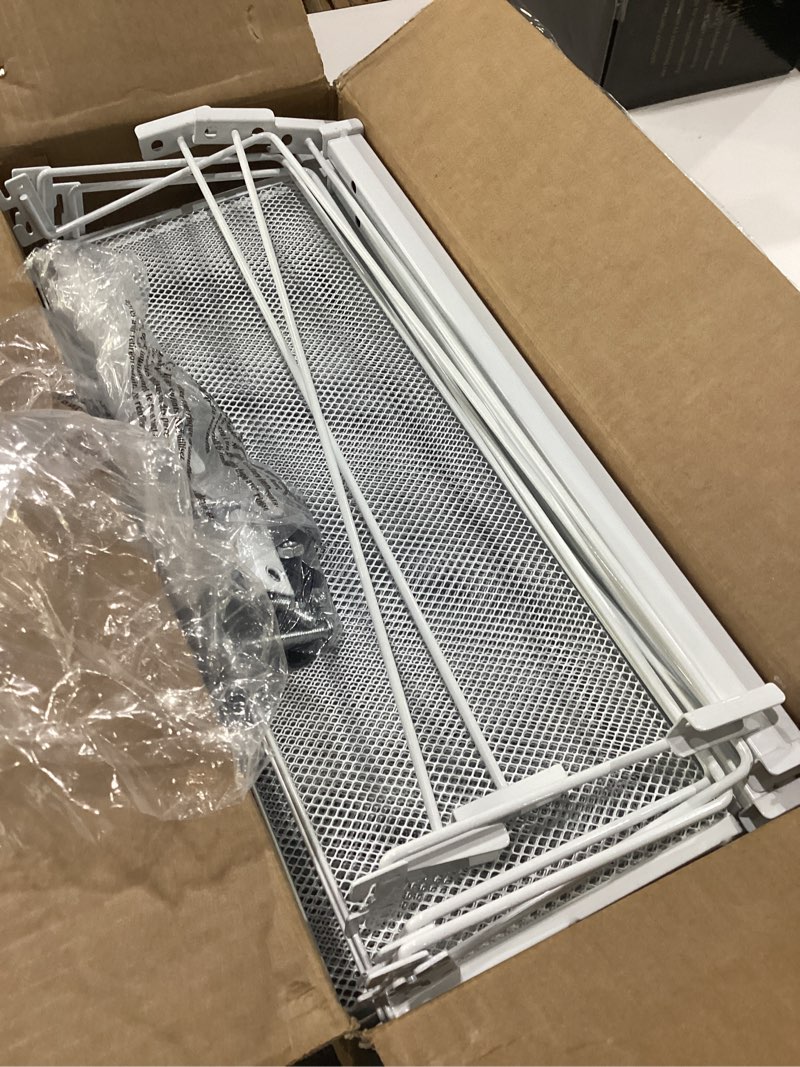 Condition photo showing Good Condition for sntd 8 tiers over the door organizer - height adjustable pantry organizers and storage with dense mesh baskets, anti-swing hanging door spice rack for kitchen bathroom (white, 17" w x 6" d x 69" h) white 17"w x 6"d x 69"h