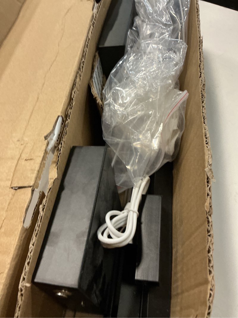 Condition photo showing As Is for rayogale 40 inch 8000mah rechargeable battery operated wall sconce set of two, cordless, 3000k/4500k/6000k, dimmable, timer, remote, touch control, usb-c charging, 360° rotation for living room black