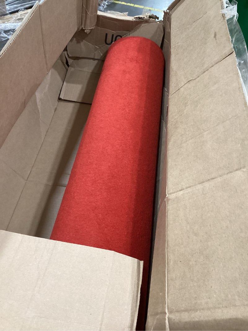 Condition photo showing As Is for HOMBYS 450 GSM Extra Thick 3x10 ft Red Carpet Runner for Partys & Events, Heavy-Duty Felt Aisle Runway Rug for Steps, Prom Proposal & Wedding Ceremony Decorations, Hollywood Oscars for VIP Awards 3' x 10' (Rectangular) Red