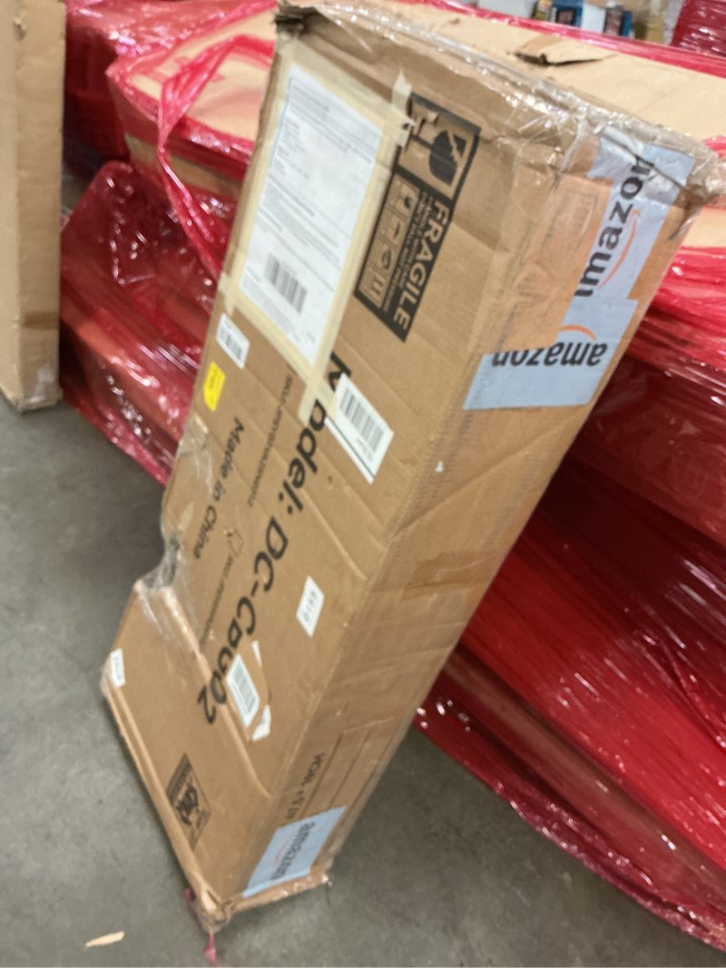 Condition photo showing As Is for 39" Buffet Sideboard Cabinet, Mid Century Modern Console Cabinet with Roller Shutter Sliding Doors & Adjustable Shelves for Kitchen Cabinets, Living Room, Entryway, Coffee Bar Cabinet (Walnut) 39.37" x 39.99" x 15.82" Walnut