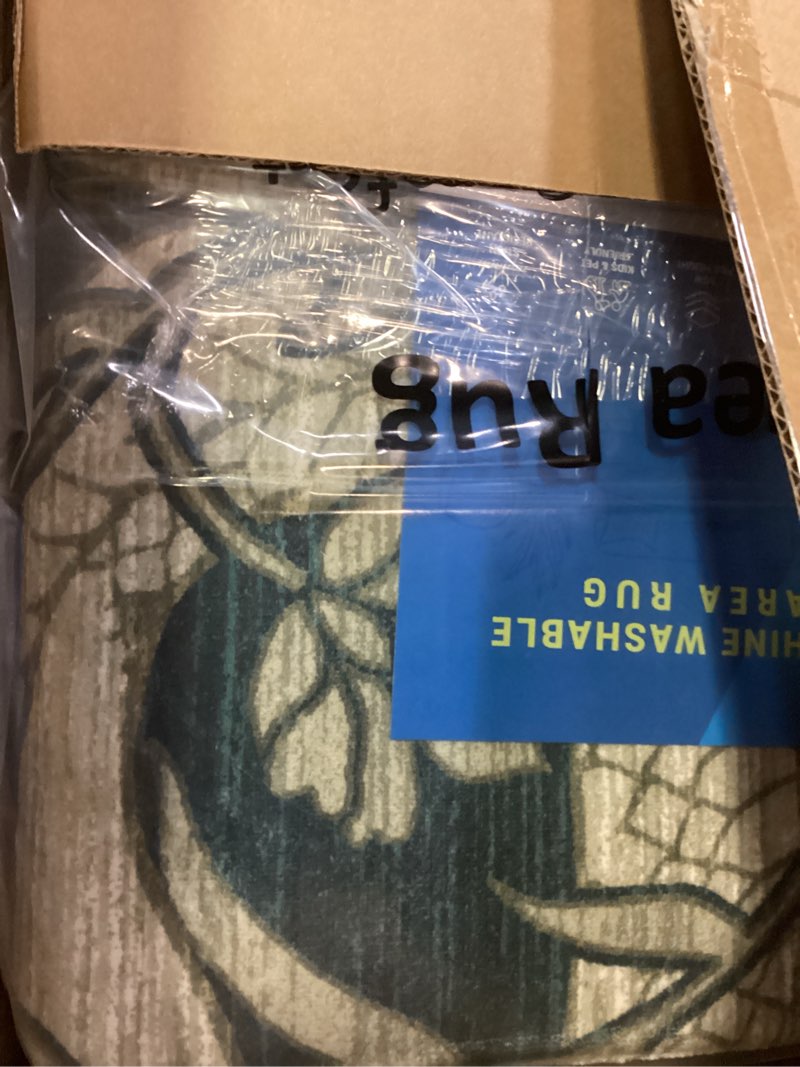Condition photo showing New/Like New for Snake Washable Rugs 5x7 Area Rug for Living Room Forest Soft Low-Pile Stain Resistant Thin Carpet for Bedroom Dining Nursery Non Slip Mat with Rubber Back Blue Blue 5' x 7' (Rectangular)