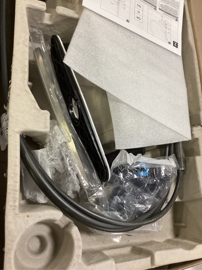 Condition photo showing As Is for Delta Antoni Pro Style Commercial Kitchen Faucet with Pull Down Sprayer, Brushed Nickel Single Hole Kitchen Sink Faucet, Single Handle, Spotshield Stainless 18803-SP-DST