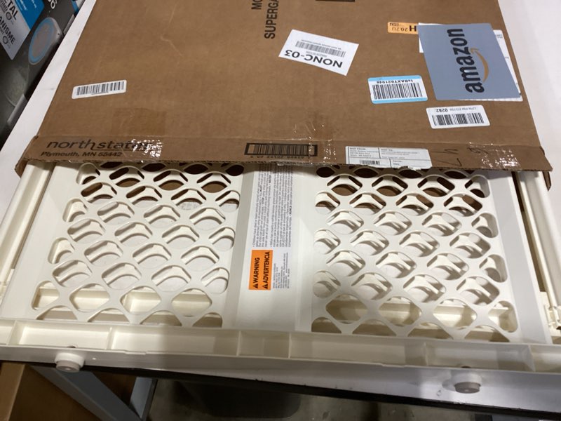 Condition photo showing Good Condition for toddleroo by north states - supergate ergo baby gate: plastic baby gate for stairs & doorways - adjustable indoor safety gate - made in usa - 26 to 42 inches wide - 26 inches tall - ivory
