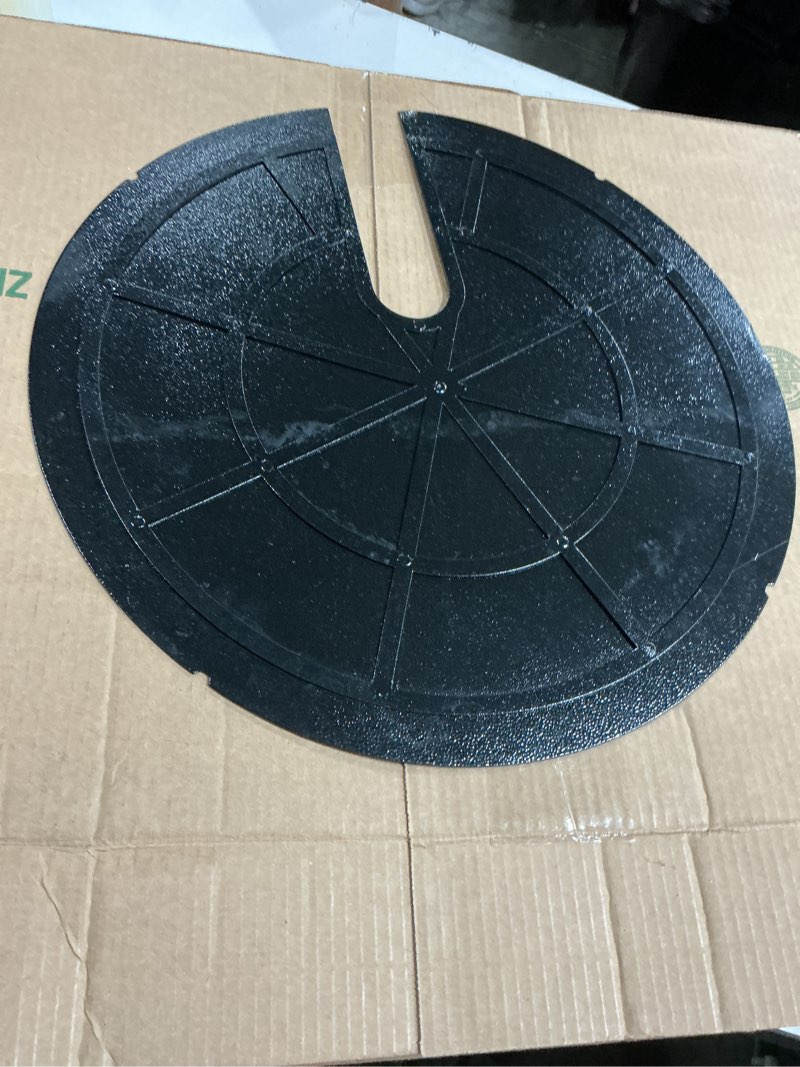 Condition photo showing Good Condition for 18 inch metal slotted sump pump cover, black decorative submersible outdoor water well covers, septic tank lids protection for sewage pump, sump basin, sump bucket (1, black) black 1