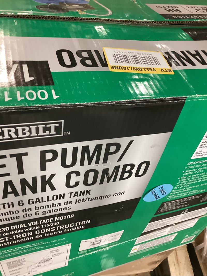 Condition photo showing Good Condition for everbilt 1/2 hp shallow well jet pump with 6 gal. tank