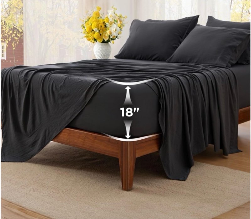 bedsure deep pocket full size sheets set - 6 piece, prewashed ultra-soft full size bed sheets, fits 