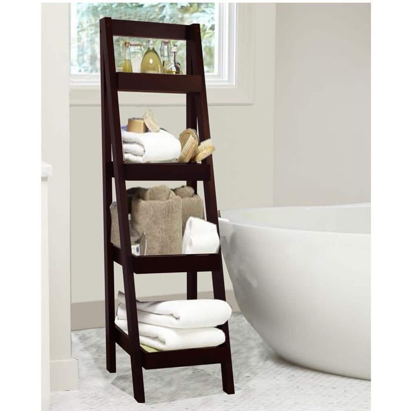 Bathroom Storage Ladder in Walnut