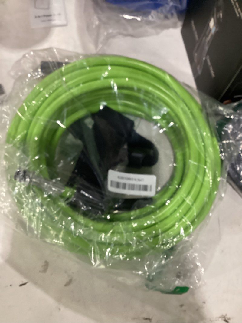 Condition photo showing As Is for pressure washer hose 50ft for power washer, 5800 psi kink resistant pressure washing extension hose, 1/4" power washer hose replacement (m22-14mm) with 3/8" quick connector, green