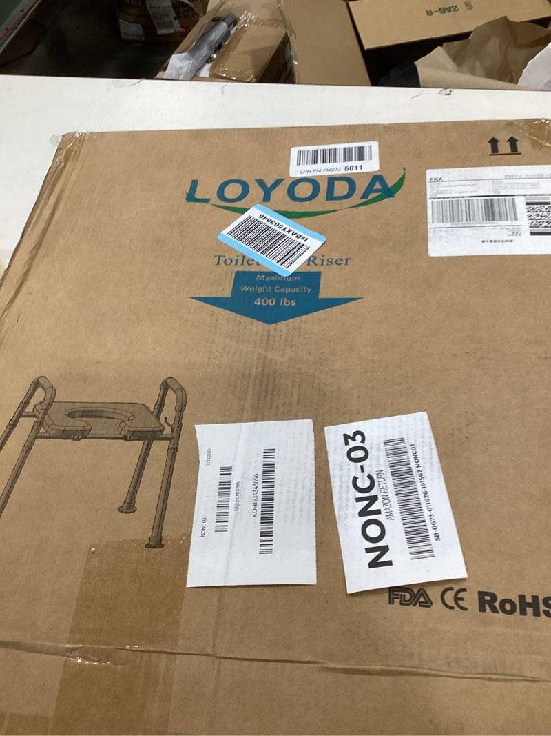 Condition photo showing New/Like New for Toilet Seat Risers for Seniors, Raised Toilet Seat with Padded Handles & Seat, 400 LBS Raised Toilet Seat with Adjustable Height & Width for Pregnant, Disabled, Handicapped,(Gray)