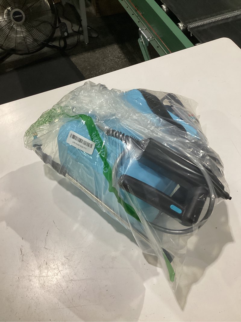Condition photo showing Good Condition for battery powered garden sprayer 2 gallon, 7.4v powerful electric pump sprayer, weed sprayer with usb rechargeable handle, 5 mist nozzles, retractable wand, adjustable strap for lawn, garden, yard blue