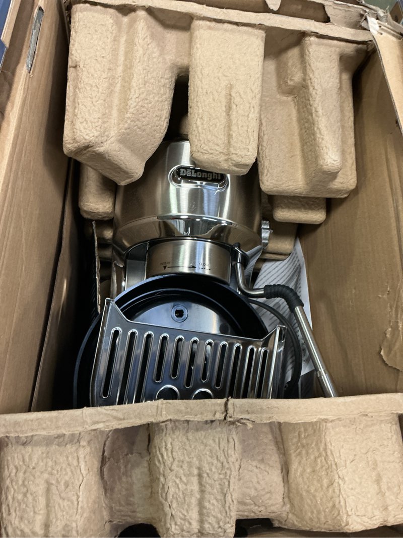 Condition photo showing Good Condition for De’Longhi Dedica Maestro Espresso Machine with Milk Frother, 15-Bar Pump & Temperature Control - Barista Coffee Maker Kit for Espresso, Latte, Cappuccino & Iced Coffee - Italian Stainless Steel Design Manual Frother