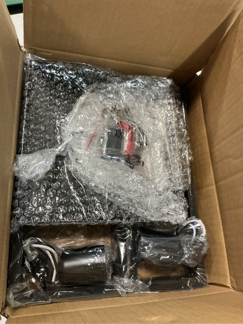 Condition photo showing Good Condition for 2-light flush mount ceiling light fixture, industrial black metal ceiling light, modern rectangle close to ceiling light for hallway, kitchen, entryway square-11.3" l x 11.3" w x 6.2" h